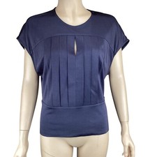 3.1 Phillip Lim Top Size Medium Keyhole Charcoal Gray Pleated Detail