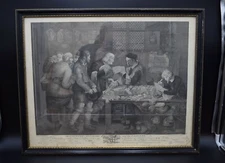 Older Framed Etching of "The Country Attorney" (1764) 23 3/4" x 19" (CU#296)