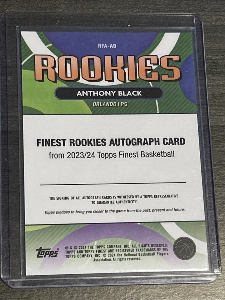 2023-24 Topps Finest Rookie Finest Auto Gold Geometric Anthony Black RC #/50 - Image 2 of 2