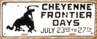 Item photo. Show Listing Details page. Listing 1946 Wyoming License Plate Number Tag – Cheyenne Frontier Days
