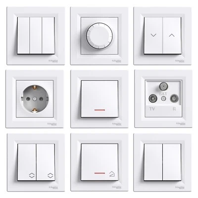 SCHNEIDER ELECTRIC Steckdose Schuko Steckdosen Ausschalter Dimmer Taster Lichtschalter Schalter LED