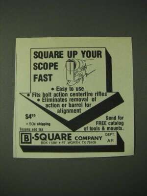 1980 B-Square Company Ad - Square up your scope fast