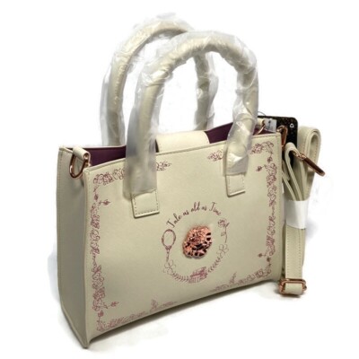 Loungefly Disney Beauty And The Beast Satchel Rose Floral Debossed Castle Bag