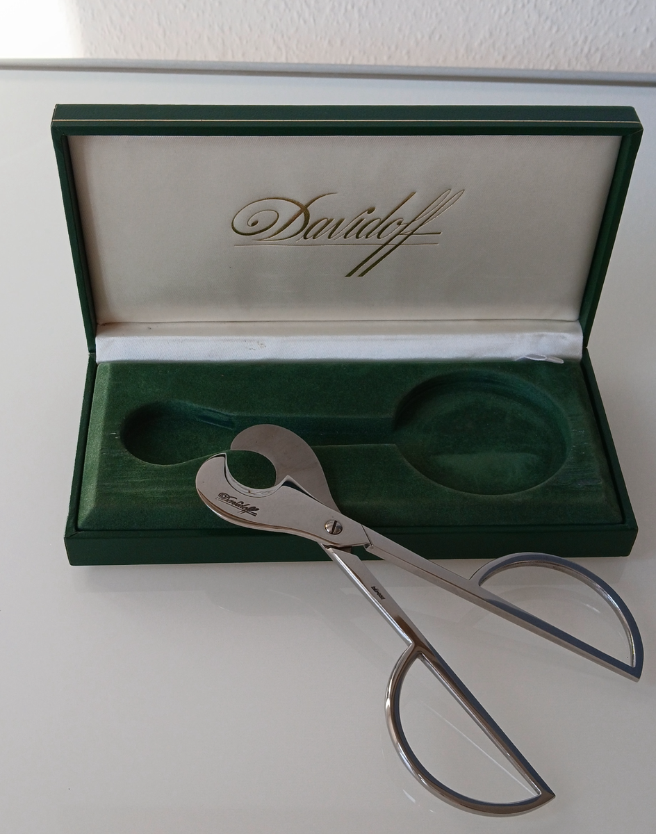 Davidoff Large Cigar Scissors Cutter - Stainless Steel for sale