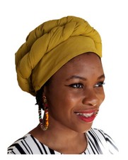 Gold African Modu Hat - Pre-tied Head wrap DPDM301PT
