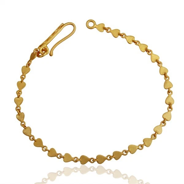 VALENTINO Bracciale catena design multi cuore placcato oro forte gancio braccialetto gioielli fantasia