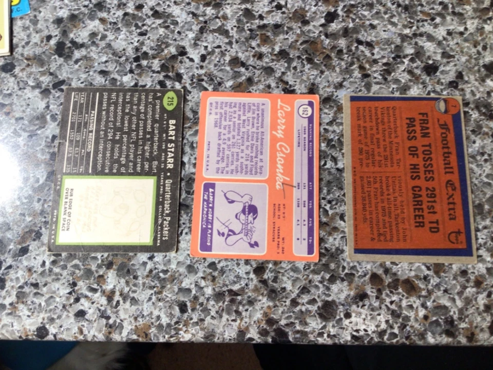 17 card lot football cards 1969-95 Bart Starr, Elway, Csonka, Karras, Tarkenton - Image 3 of 4