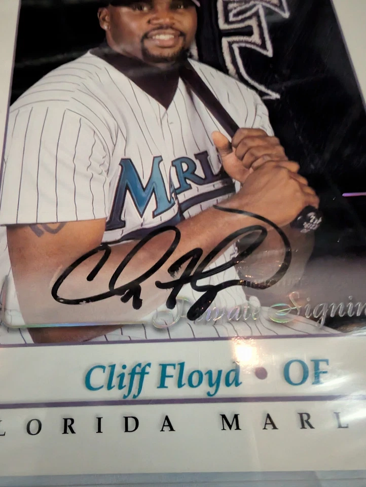 Бейсбольная карточка MLB Florida Marlins Cliff Floyd Signed '01 Donruss Studio портрет - Изображение 3 из 3