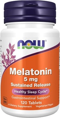 NOW Foods Supplements, Melatonin 5 mg, Sustained 120 Count (Pack of 1) 