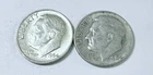 1964 Roosevelt Dimes, 90% Silver, Lot Of 2 Circulated Coins Free Shipping #8698