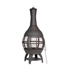 Image of Dellonda Deluxe 360 Chiminea/Fire Pit - Antique Bronze Finish