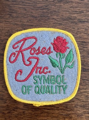 Vintage Wool Roses Inc Stores SEW ON PATCH 3.5'' Rare