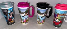 4 Whirley Warren Disney World Travel Mugs Handle Lid