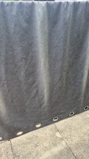 Dunelm Grey Eyelet Curtains Pair 228cm Wide Altered Short Drop Textured Fabric