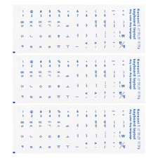 Korean Keyboard Stickers Transparent Background W Blue Lettering 3Pcs