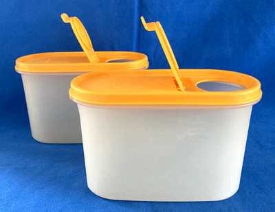 Tupperware Modular Mate Größe 2 (1,1 l) Platzsparer 1612 gelber Deckel 1617 Klappdeckel