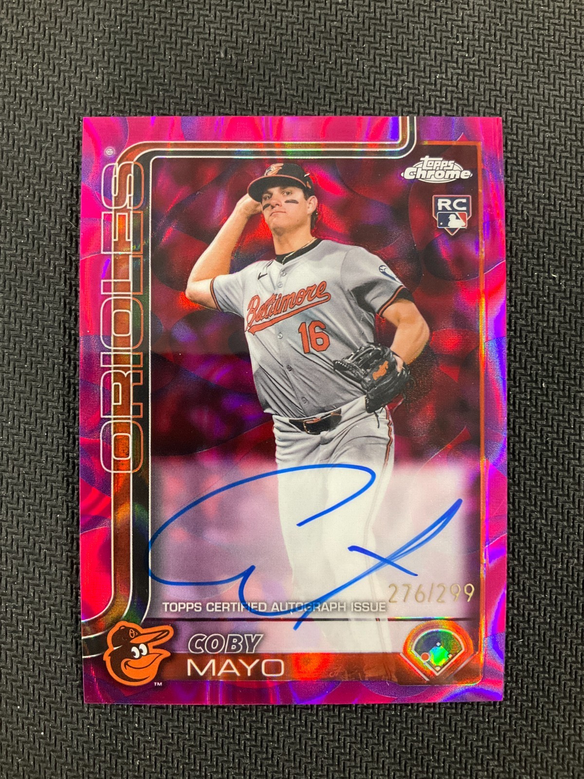 2025 Topps Chrome Coby Mayo Rookie Autograph Purple Magenta Lava /299 No Reserve