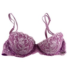 PINK Victoria's Secret Date Push Up Bra Lace Strappy Adjustable Purple 32B