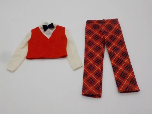 Vintage Barbie Ken 1974 Sears Exclusive Red Set Pants and Bow Shirt