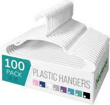Clothes Hangers Plastic 100 Pack For Adults - Plastic Hangers, The Perfect Coat