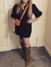 Nasty Gal Black  Belted Shirt Mini Dress