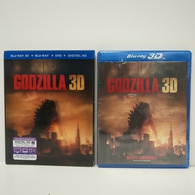 New Godzilla 3D with Slipcover (Blu-ray/DVD, 2014) Fast Ship