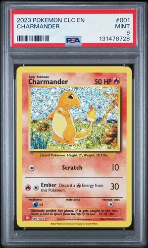 2023 POKEMON CLC-CLASSIC CHARIZARD & HO-OH EX DECK #001 CHARMANDER PSA 9