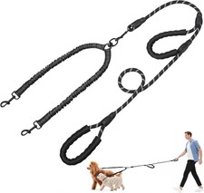 Double Dog Leash, Dual Dog Leash, 360  Swivel No Tangle Lead for 2 Medium or