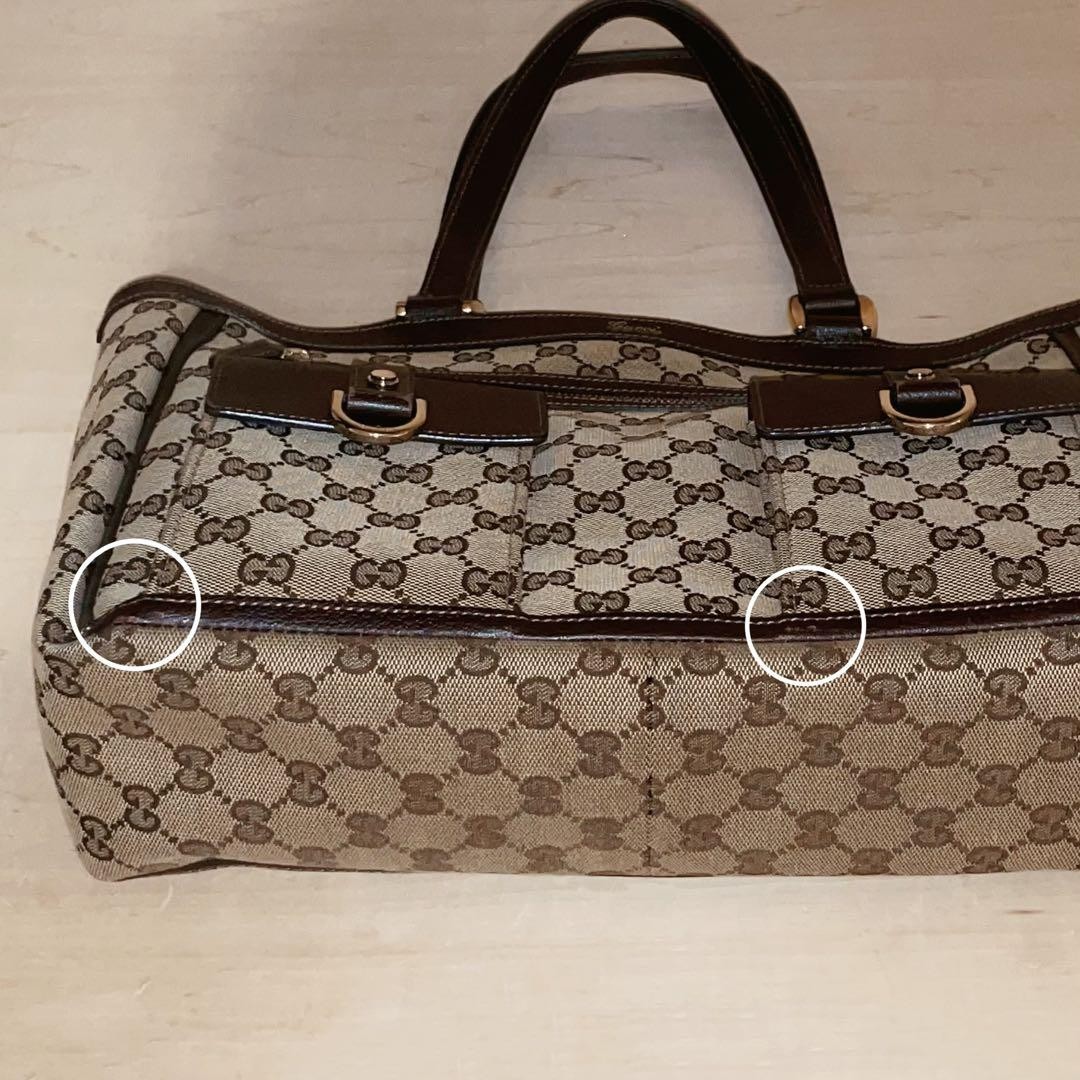 GUCCI GG Canvas Abbey Tote Bag Women's Large Shoulder Purse Authentic thumbnail 7