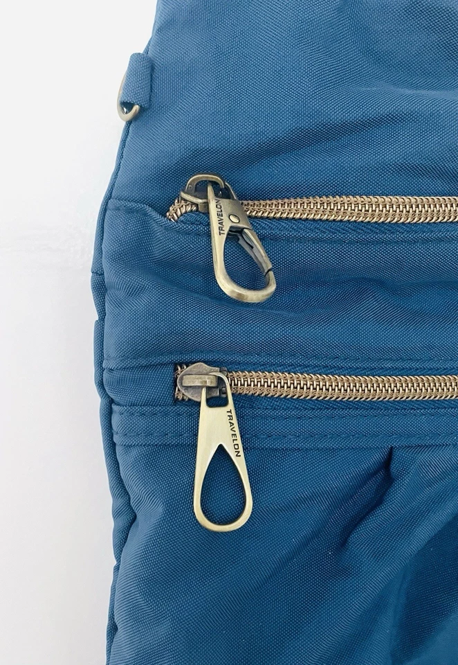 Travelon Anti-theft Signature 3 Compartment Women's Crossbody Travel Bag Ocean - Image 2 of 4