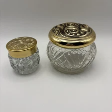 Vtg Chantilly by Houbigant Cream Sachet Jar and Avon Rich Moisture Cream Vanity