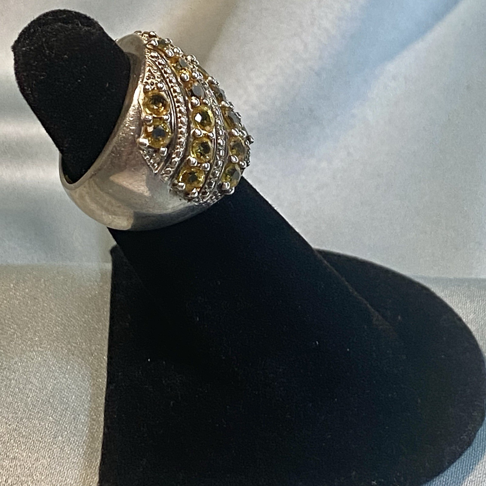 Statement Ring 925 Sterling Silver Pronged Citrin… - image 4