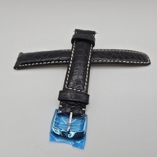 Jacques Lemans Genuine Alligator Watch Strap Band Black 19mm