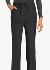 NEW w/ Tag-Cherokee Sz Medium Petite Black Scrub Pants Women's Stretch Quickdry
