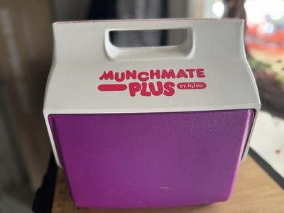 Vintage Munchmate Plus by Igloo Personal Lunch Cooler Purple/pink White 90 s