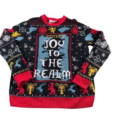 Game of Thrones Ugly Christmas Sweater Joy to the Realm Men's Size S