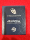 2017 W AMERICAN EAGLE ONE OUNCE SILVER UNCIRCULATED COIN  WITH BOX & COA   17EG