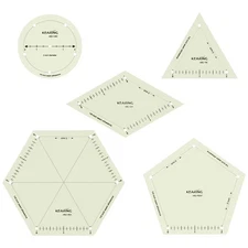 Hot Hem Ruler Template Set 5 Piece, Patented Heat Resistant Non-Slip
