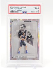 DIRK NOWITZKI 2025-26 TOPPS CHROME GLASS CANVAS MAVERICKS PSA 9 Q0902