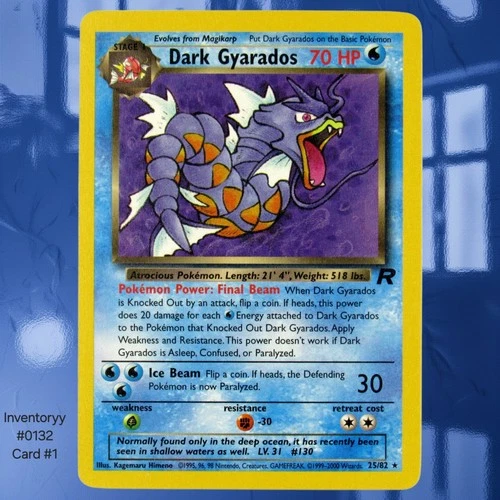 2000 Team Rocket Dark Gyarados #8/82 Unlimited Rare Pokemon Card ☆NM-MINT☆