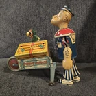 Vintage Marx tin lithograph Popeye Express Baggage Cart wind-up toy 1935