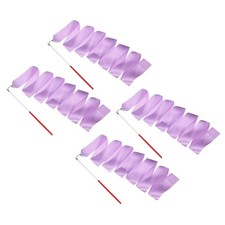 4 Pcs Dance Ribbons 78.7" Gymnastics Ribbon Streamers Red Wand, Light Purple
