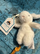 Jellycat London Bashful Bunny Beige Bag Charm 5" Plush Keychain Clip NWT