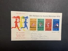 Germany 1972 FDC 1st day Cover sheet Munich Summer Olympics Flame cancel