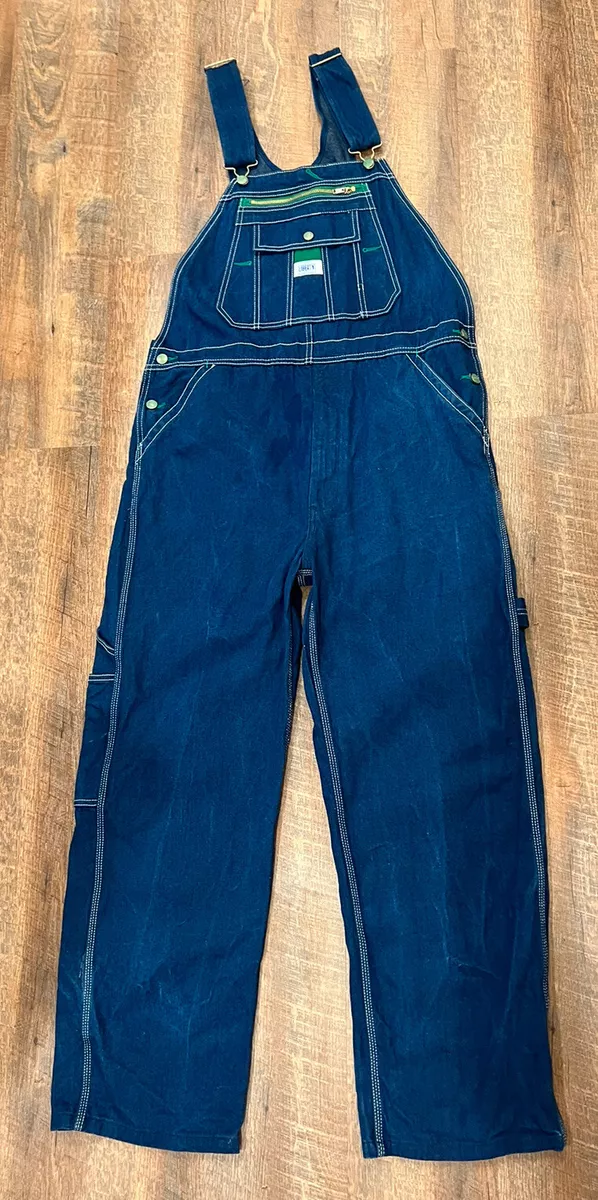 Liberty Denim Bib Blue Overalls Carpenter Workwear Men's Size 36x30 Farm Farmer