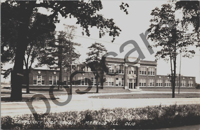 MARENGO IL, Community High School, L.L. Cook Co. RPPC postcard jj295