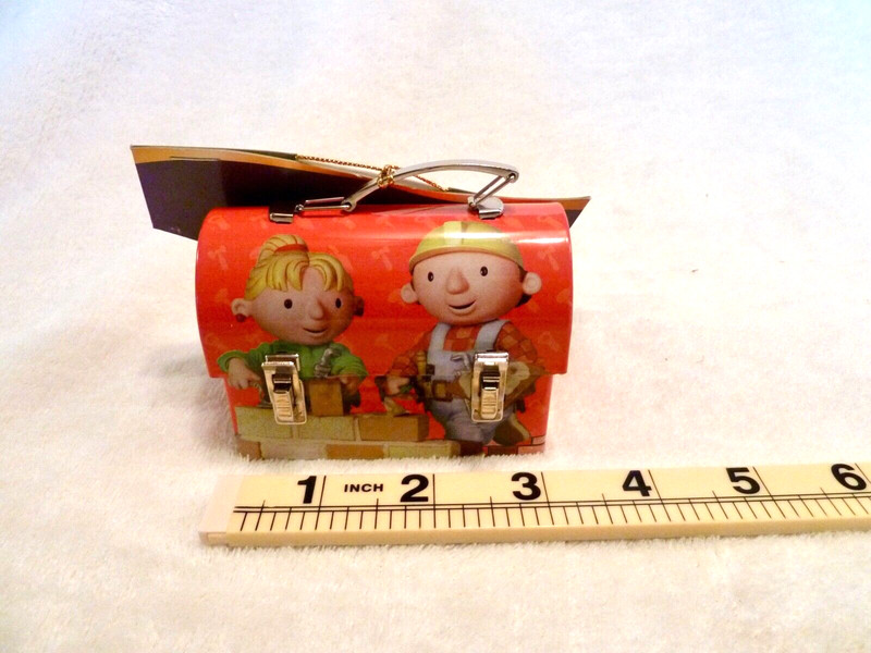 Bob the Builder Tin Lunch Box Holiday Ornament, 2004, Tag attached
