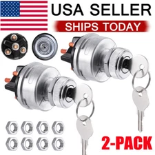 2Pack Universal Ignition Starter Key Switch Set For Car Tractor Trailer Truck RV