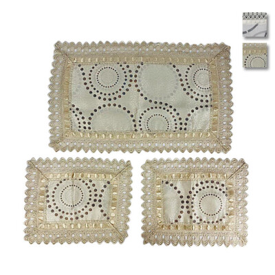 Komplettes Nausikaa Center und Runner Set 3-teilig mit Makramee Art. Sofia 0870