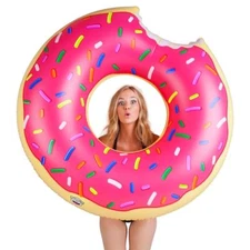 BigMouthToys Gigantic 4-Foot Donut Pool Float Strawberry Frosted with Sprinkles 